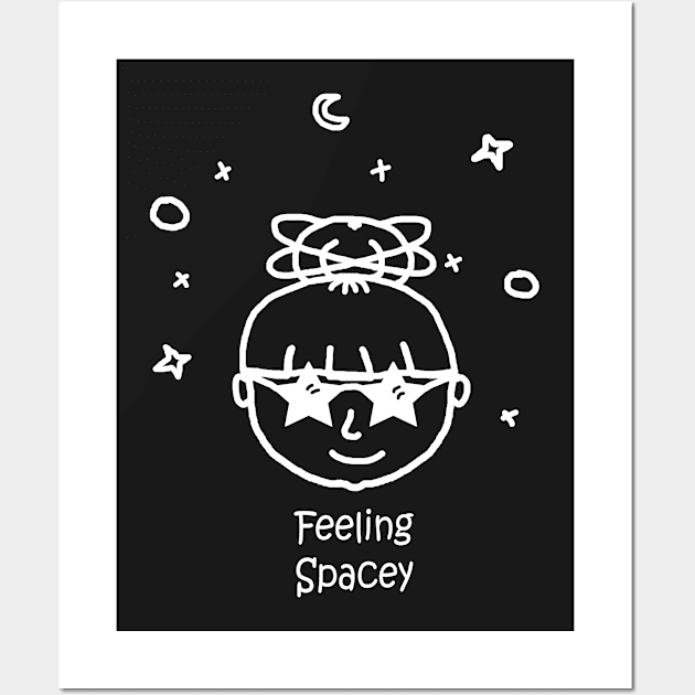 Feeling Spacey White Wall Art by PelicanAndWolf